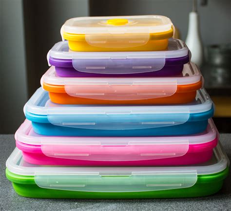 thin flat covered storage containers